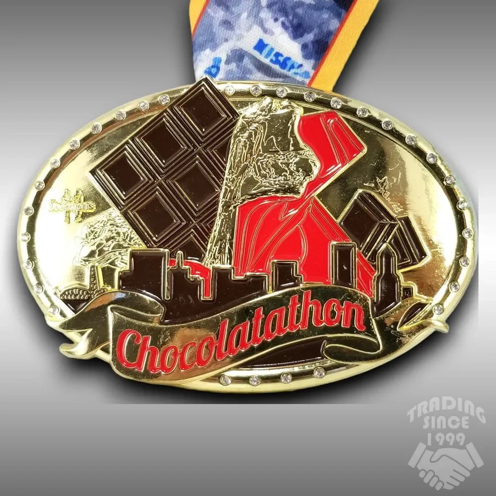 Chocolatathon Belt Buckle Portland Oregon Race Skyline Chocolate Lover‎ Gift